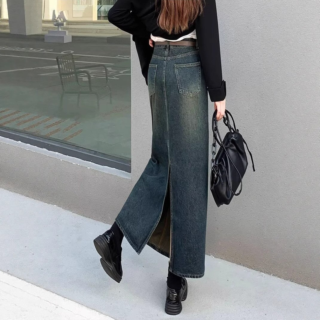 Back Slit Maxi Skirt