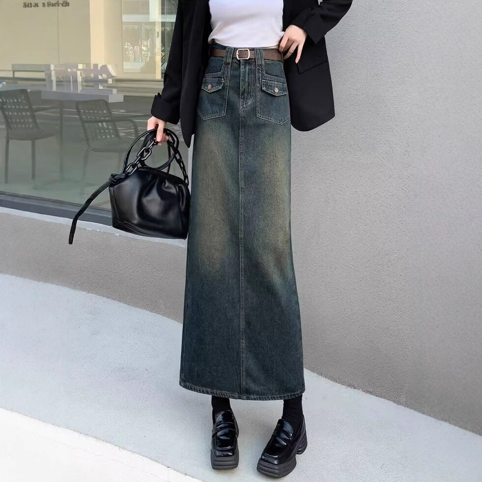Back Slit Maxi Skirt