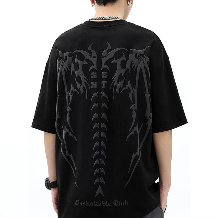 Men Typography Printed Round Neck  Oversized T-shirt