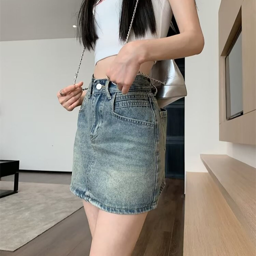 Solid Straight Skirt