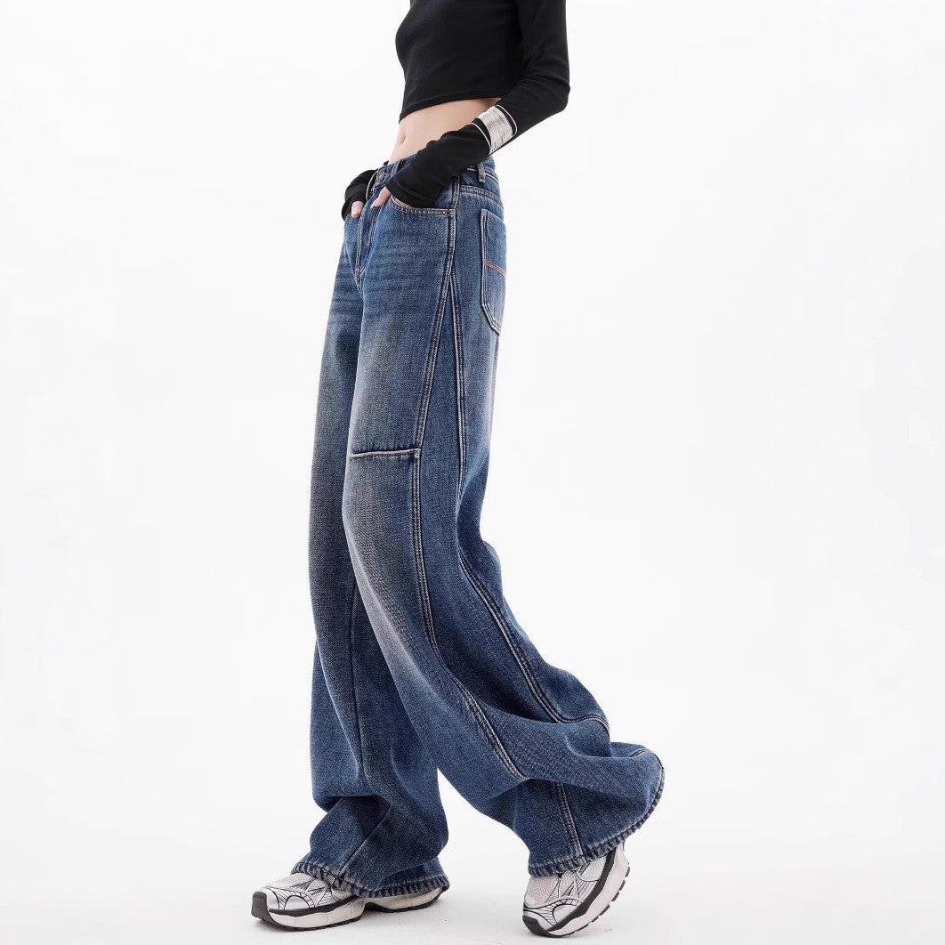 Women Mid-Rise Light Fade Baggy Jeans
