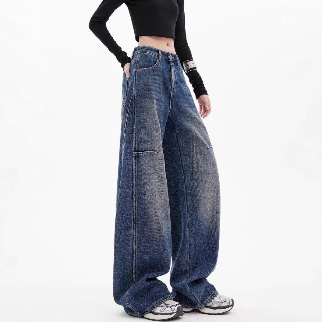 Women Mid-Rise Light Fade Baggy Jeans