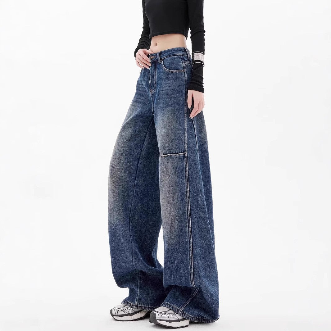 Women Mid-Rise Light Fade Baggy Jeans
