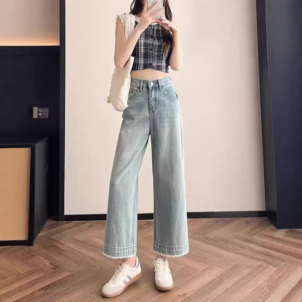 Women Straight Fit High-Rise Light Fade Stretchable Jeans