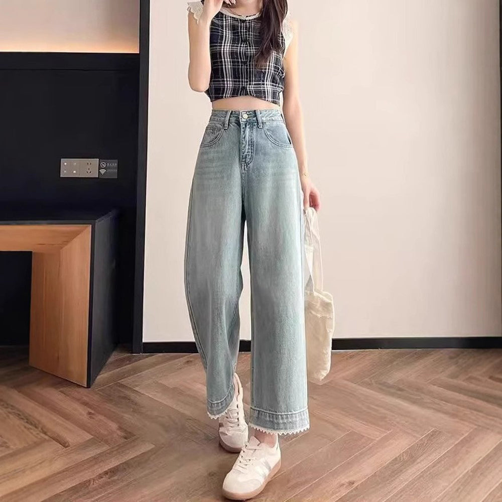 Women Straight Fit High-Rise Light Fade Stretchable Jeans