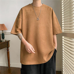Men Solid Round Neck  Oversized T-shirt
