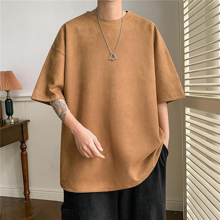 Men Solid Round Neck  Oversized T-shirt