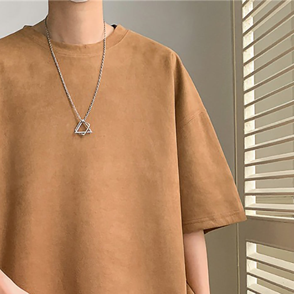 Men Solid Round Neck  Oversized T-shirt