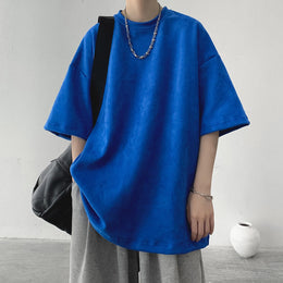Solid Round Neck Baggy T-shirt
