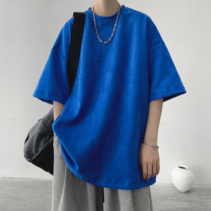Solid Round Neck Baggy T-shirt