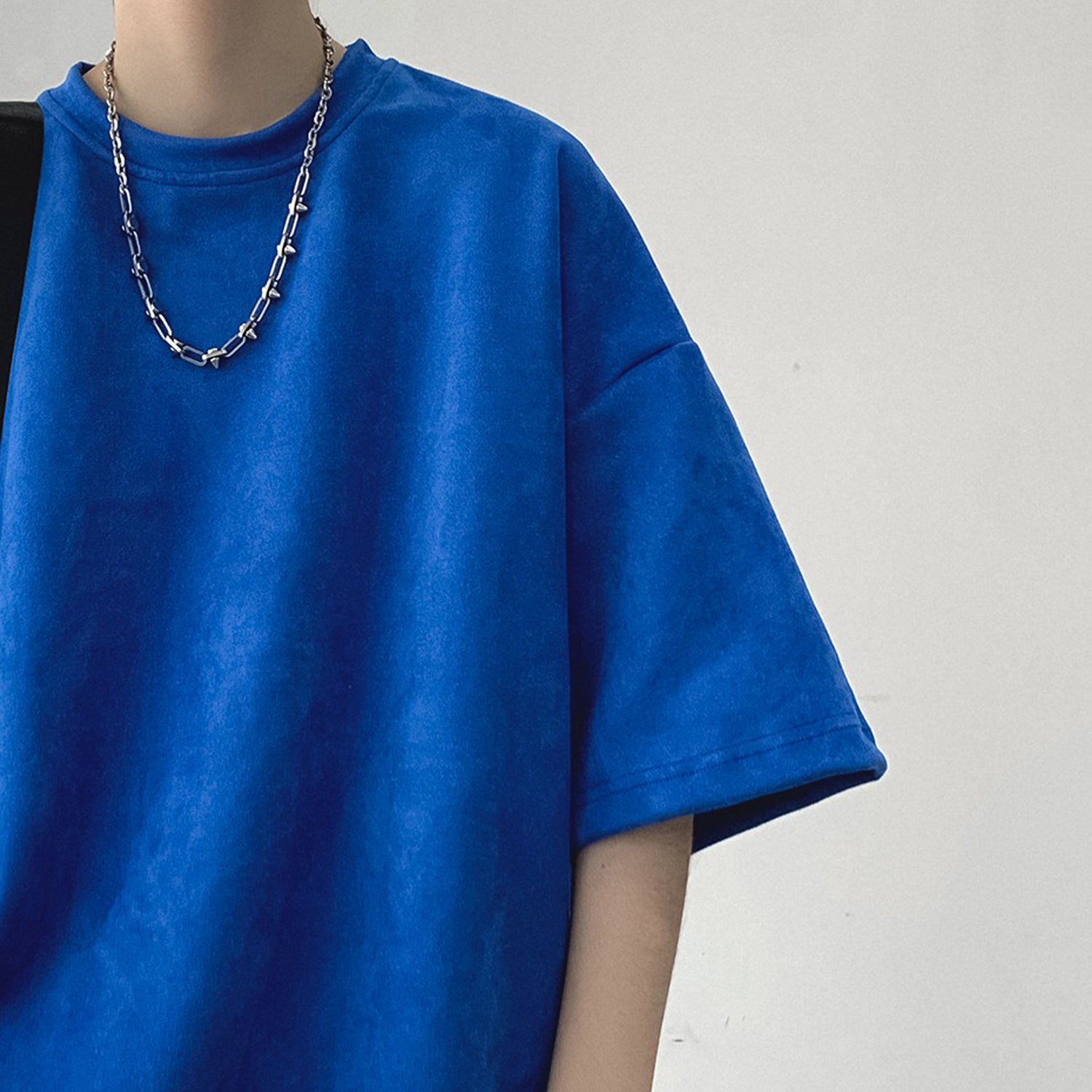 Solid Round Neck Baggy T-shirt