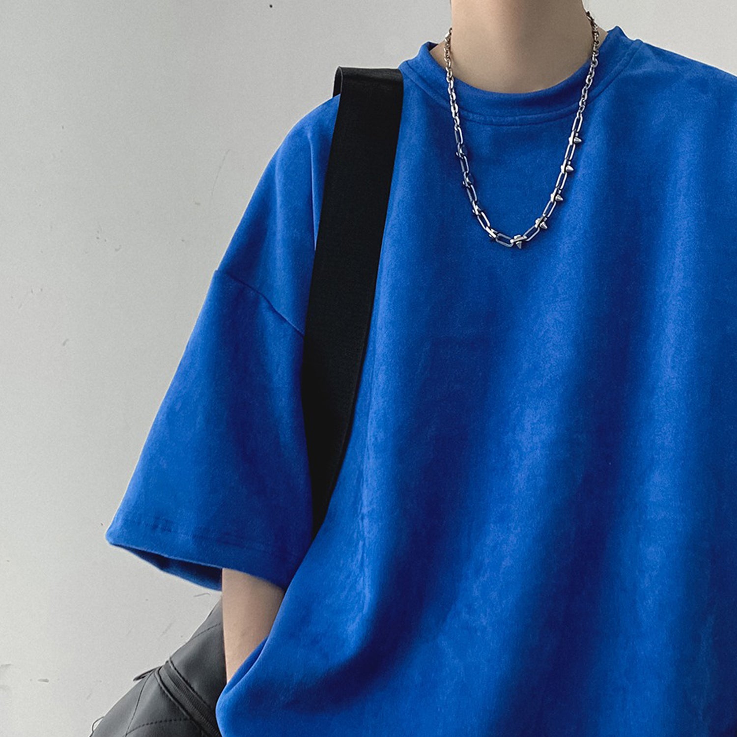 Solid Round Neck Baggy T-shirt
