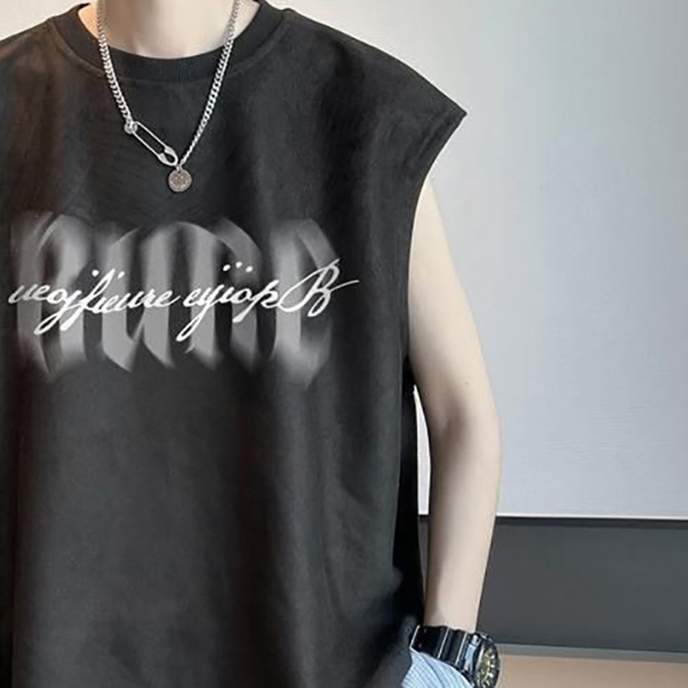 Men Typography Printed Round Neck  Oversized T-shirt