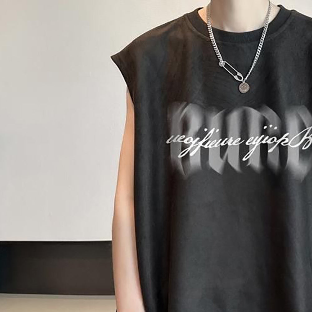 Men Typography Printed Round Neck  Oversized T-shirt