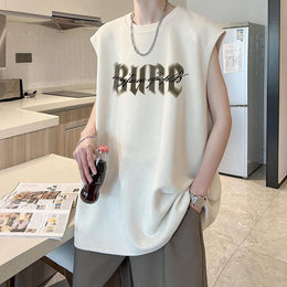 Men Typography Printed Round Neck  Oversized T-shirt