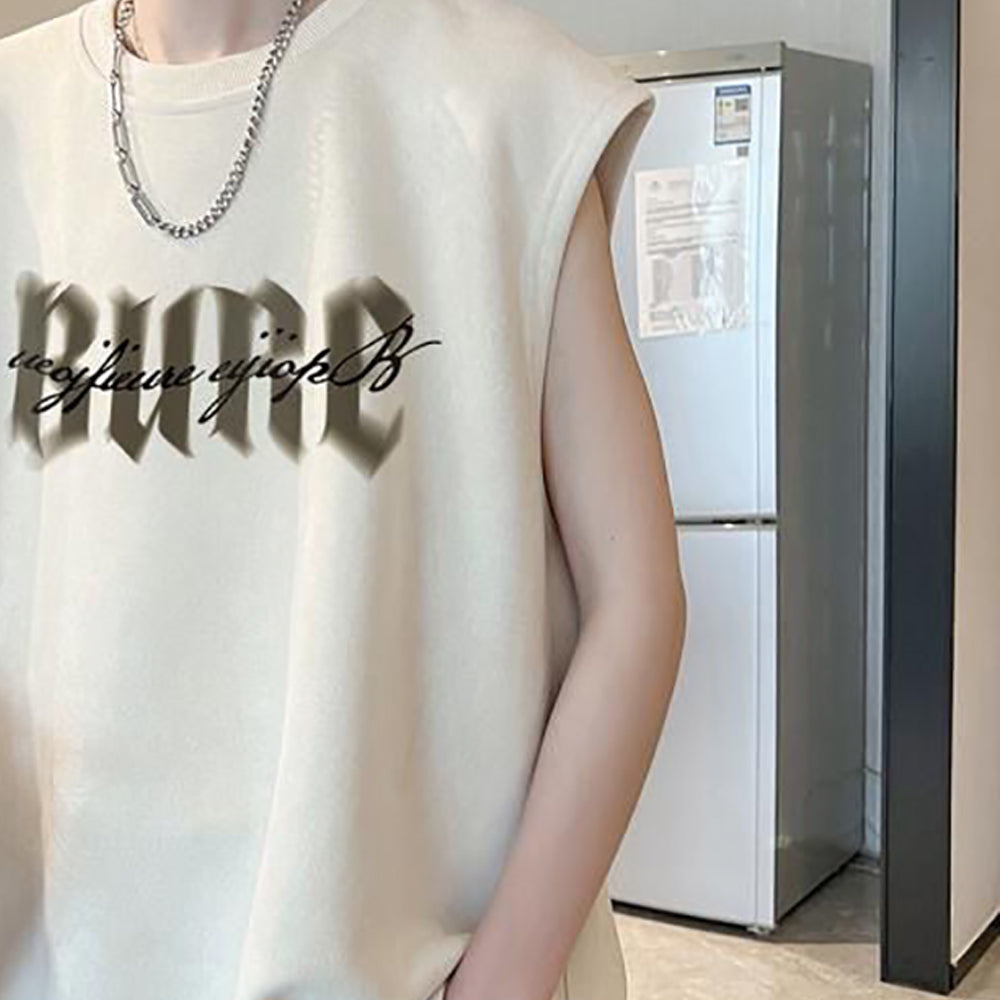 Men Typography Printed Round Neck  Oversized T-shirt