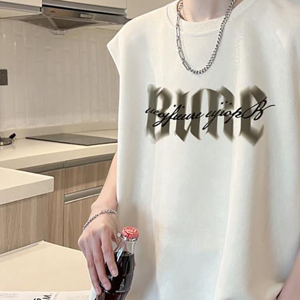 Men Typography Printed Round Neck  Oversized T-shirt