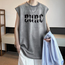 Men Typography Printed Round Neck Oversized T-shirt