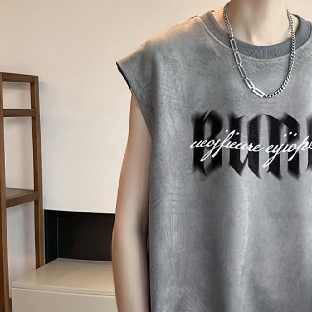 Men Typography Printed Round Neck Oversized T-shirt