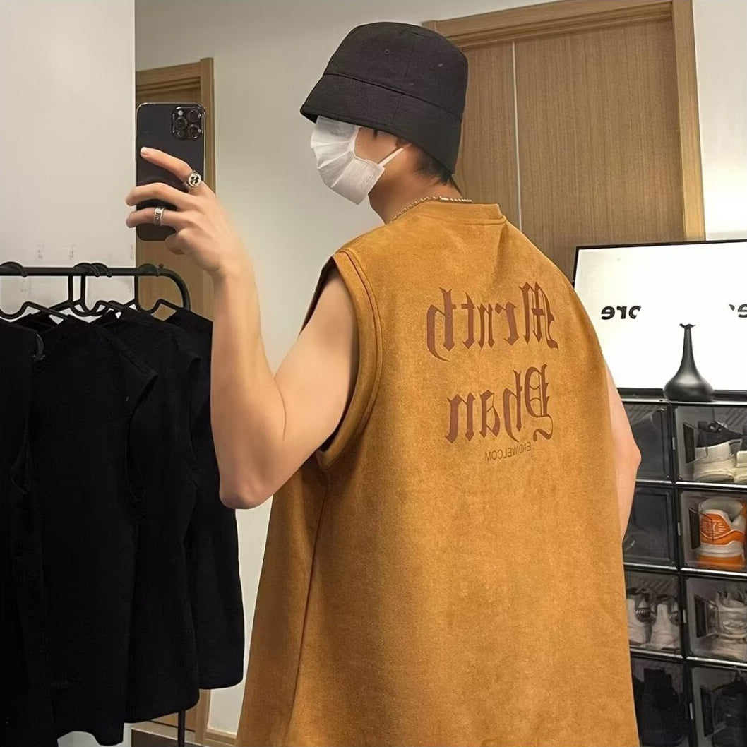 Men Typography Printed Round Neck  Oversized T-shirt