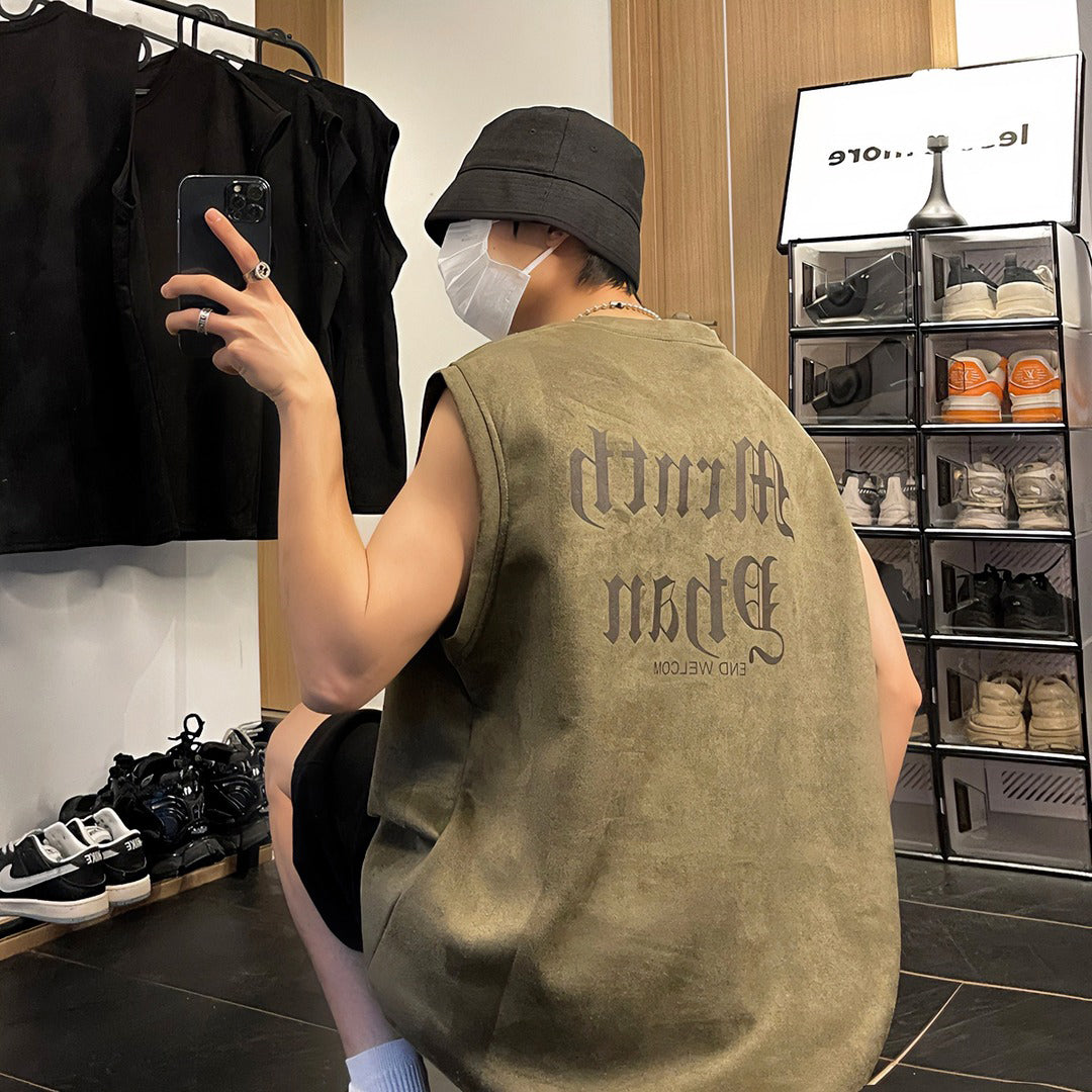 Men Typography Printed Round Neck  Oversized T-shirt