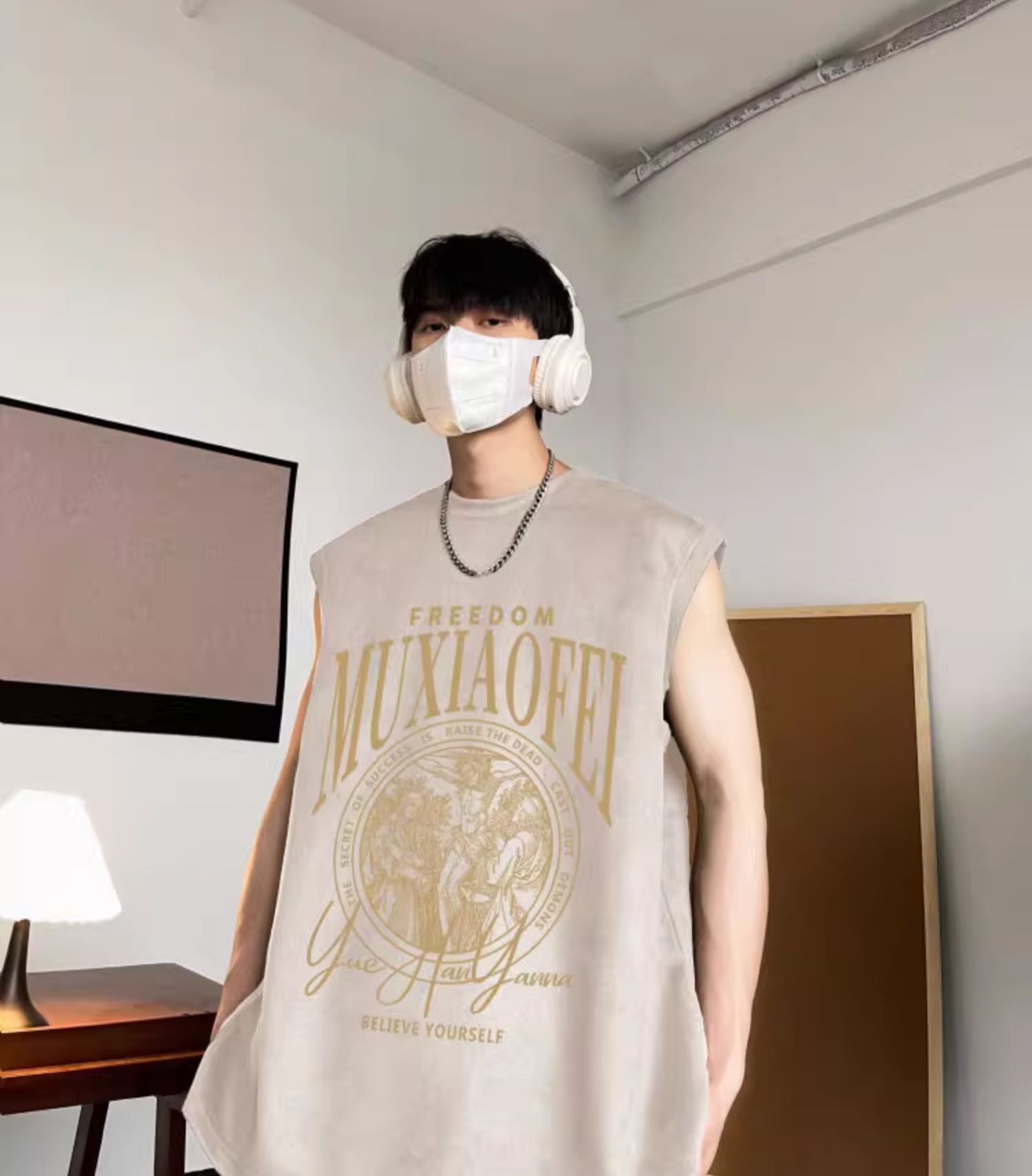 Men Graphic Printed Round Neck  Oversized T-shirt