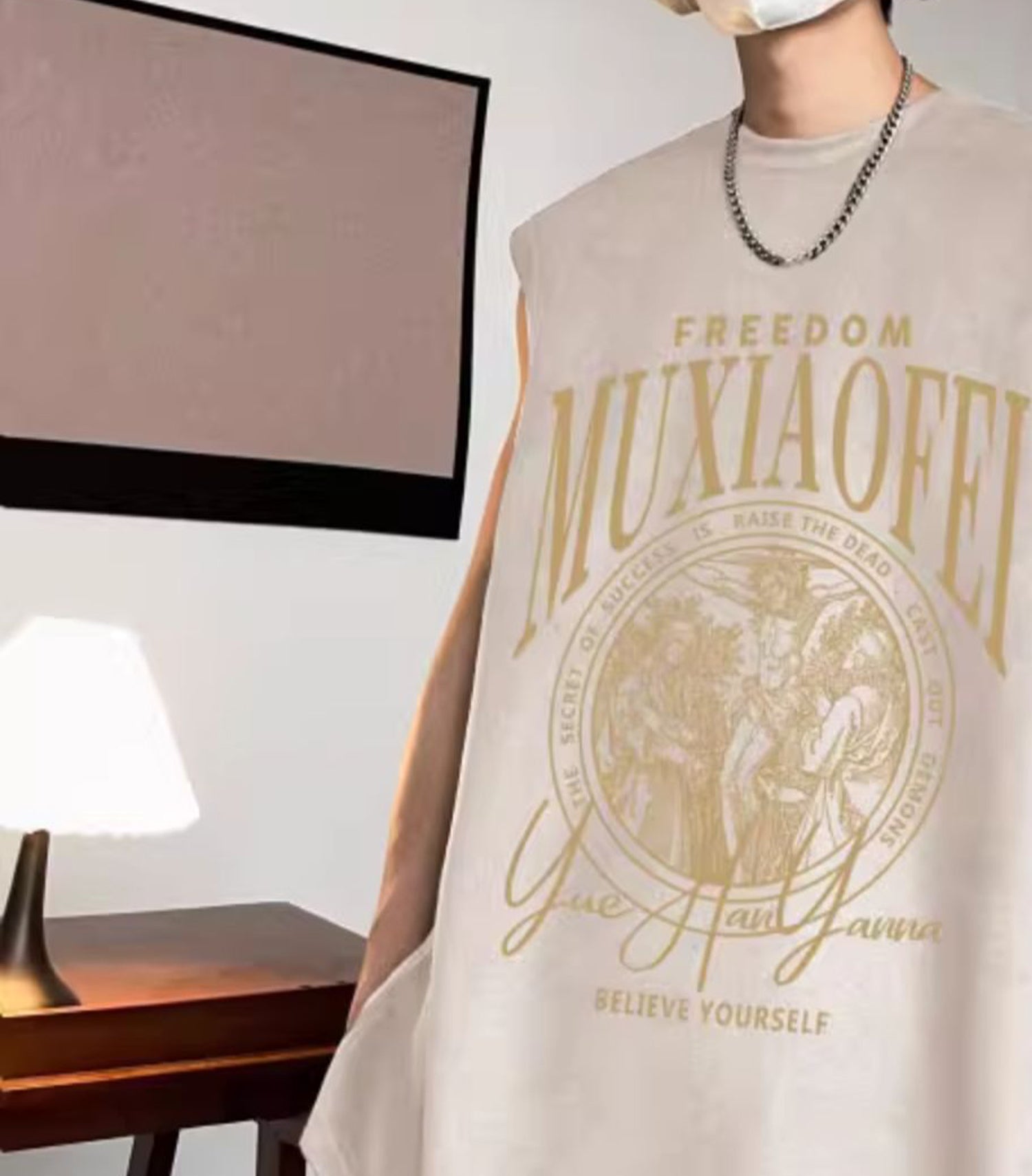Men Graphic Printed Round Neck  Oversized T-shirt