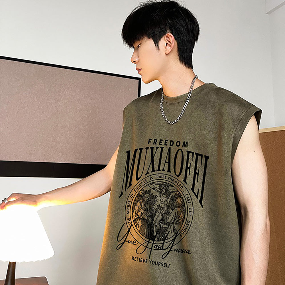 Men Graphic Printed Round Neck  Oversized T-shirt