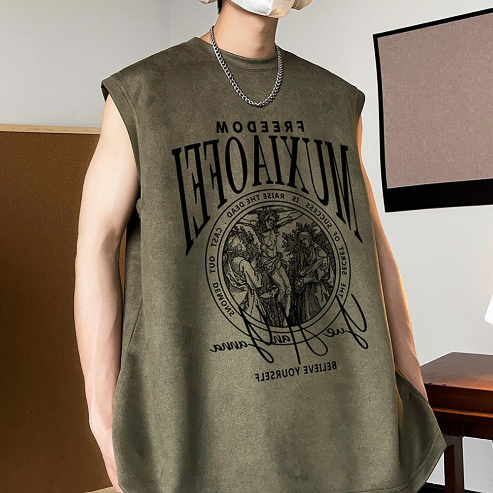 Men Graphic Printed Round Neck  Oversized T-shirt