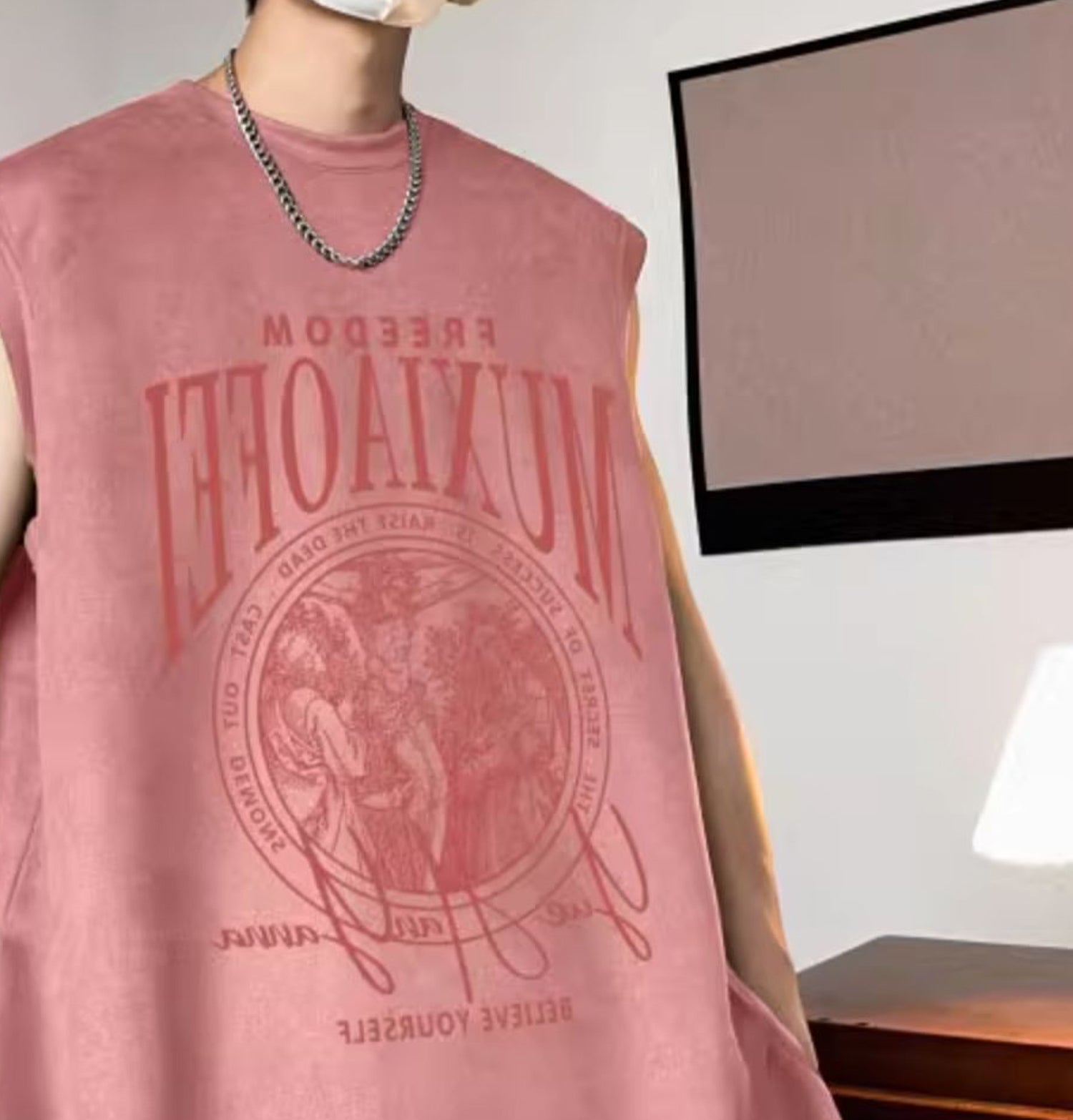 Men Graphic Printed Round Neck  Oversized T-shirt