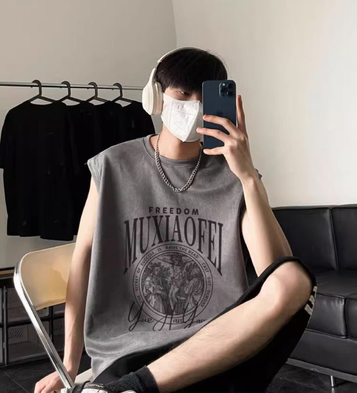 Men Graphic Printed Round Neck  Oversized T-shirt