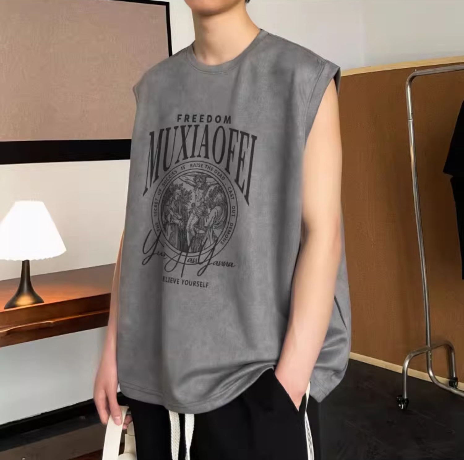 Men Graphic Printed Round Neck  Oversized T-shirt