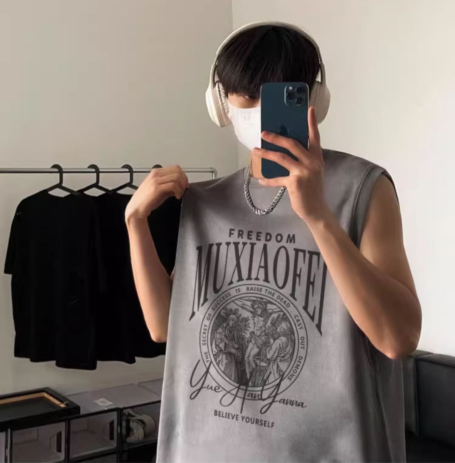 Men Graphic Printed Round Neck  Oversized T-shirt