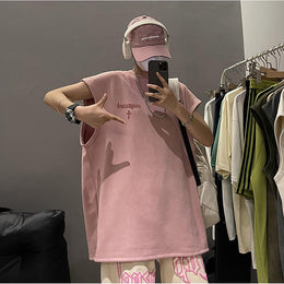 Men Typography Printed Round Neck  Oversized T-shirt