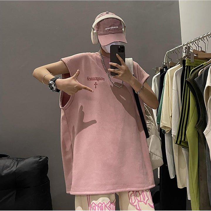 Men Typography Printed Round Neck  Oversized T-shirt