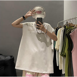 Men Oversized Typography Longline T-shirt