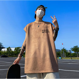 Men Typography Printed Round Neck  Oversized T-shirt