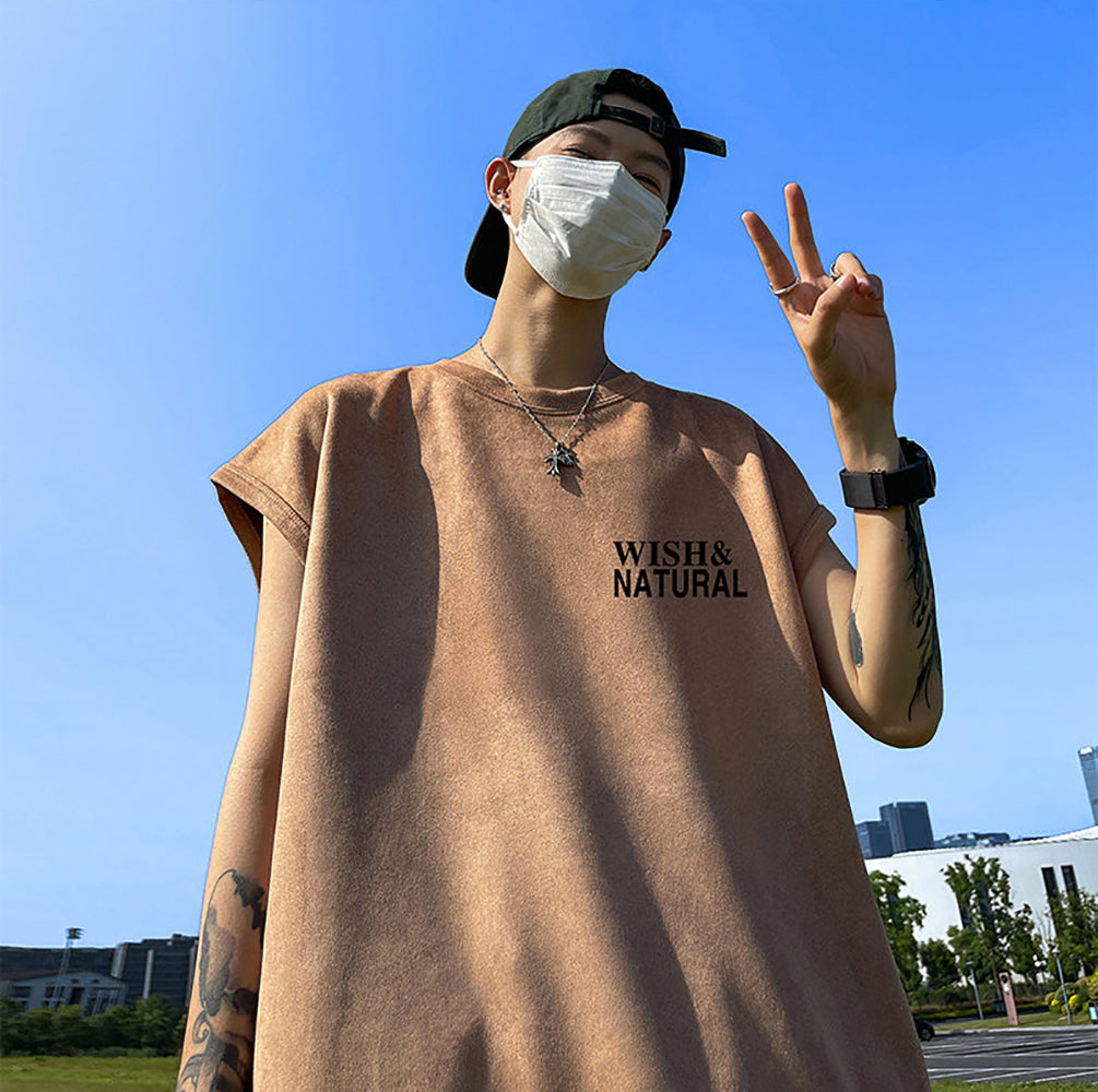 Men Typography Printed Round Neck  Oversized T-shirt