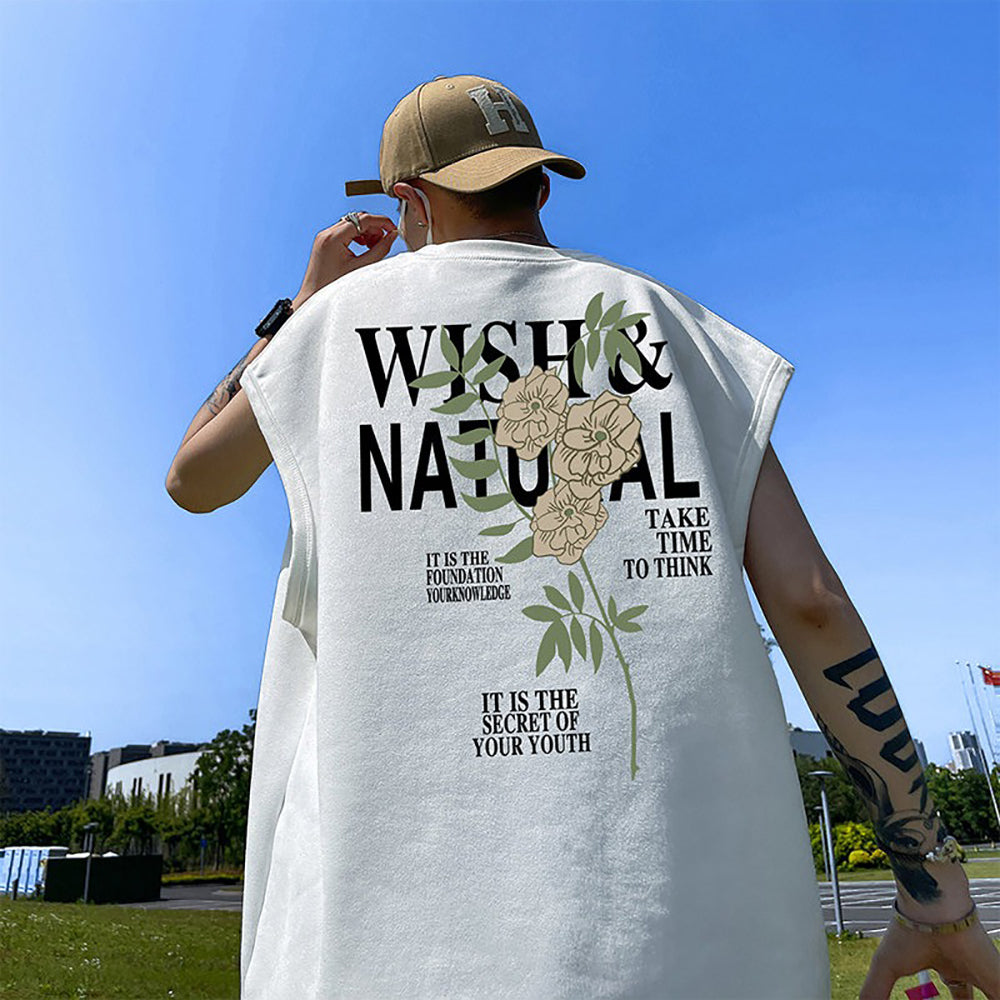 Men Typography Printed Round Neck  Oversized T-shirt