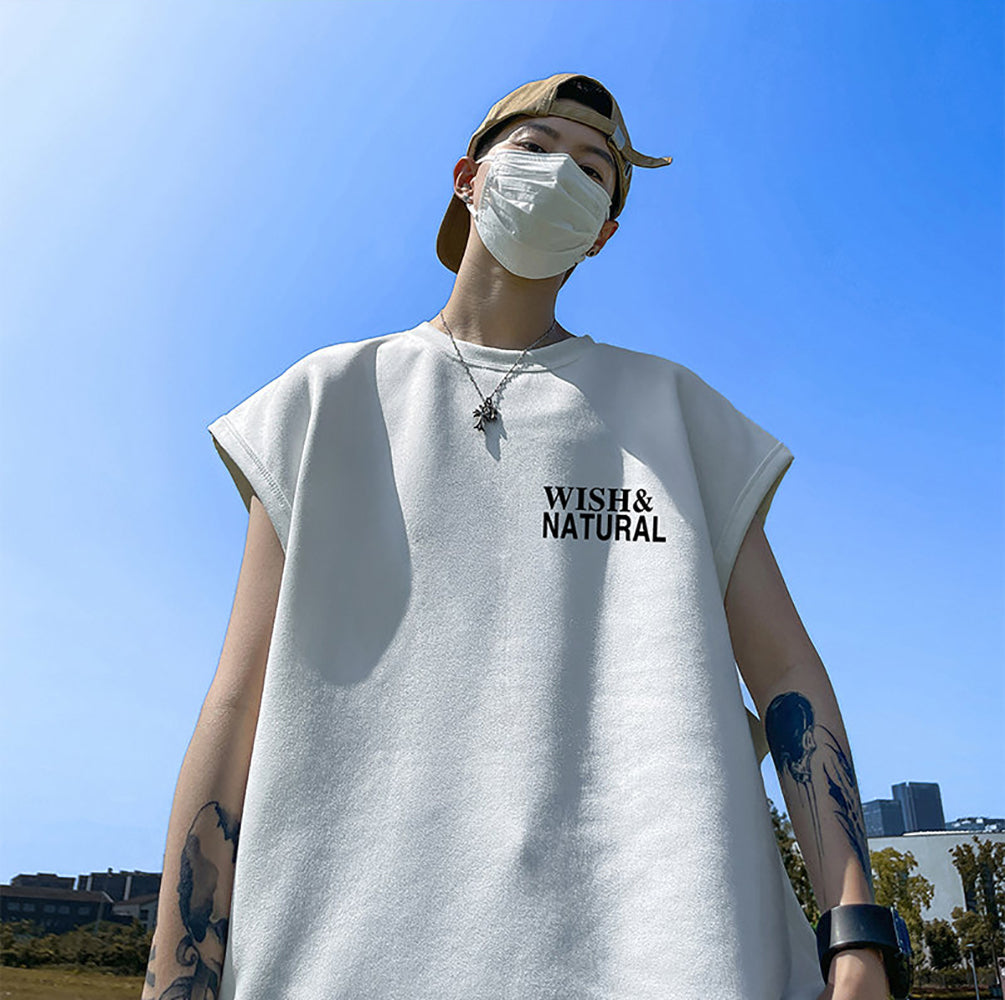 Men Typography Printed Round Neck  Oversized T-shirt