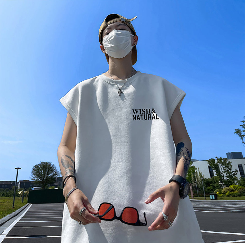 Men Typography Printed Round Neck  Oversized T-shirt