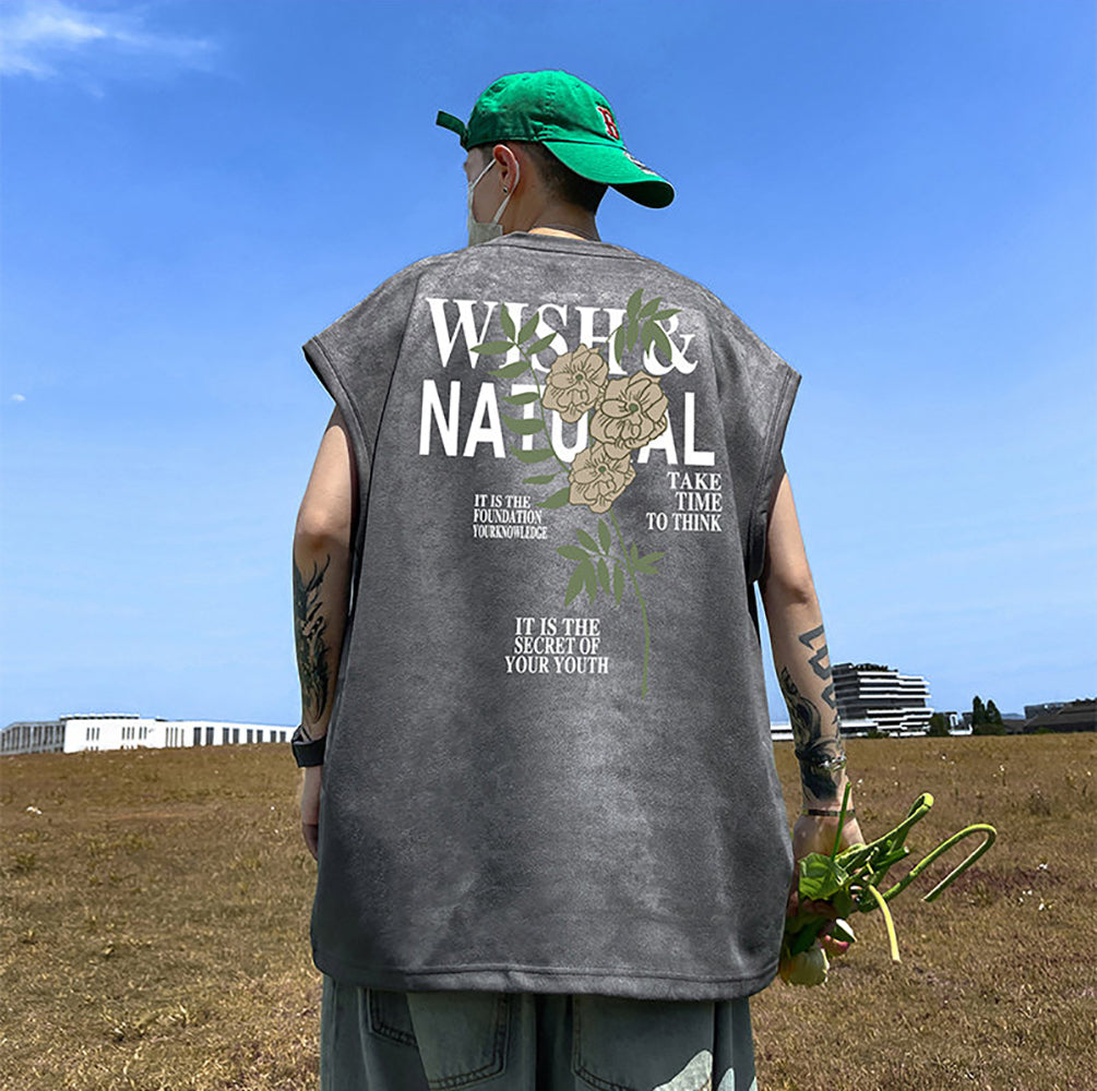 Men Typography Printed Round Neck  Oversized T-shirt