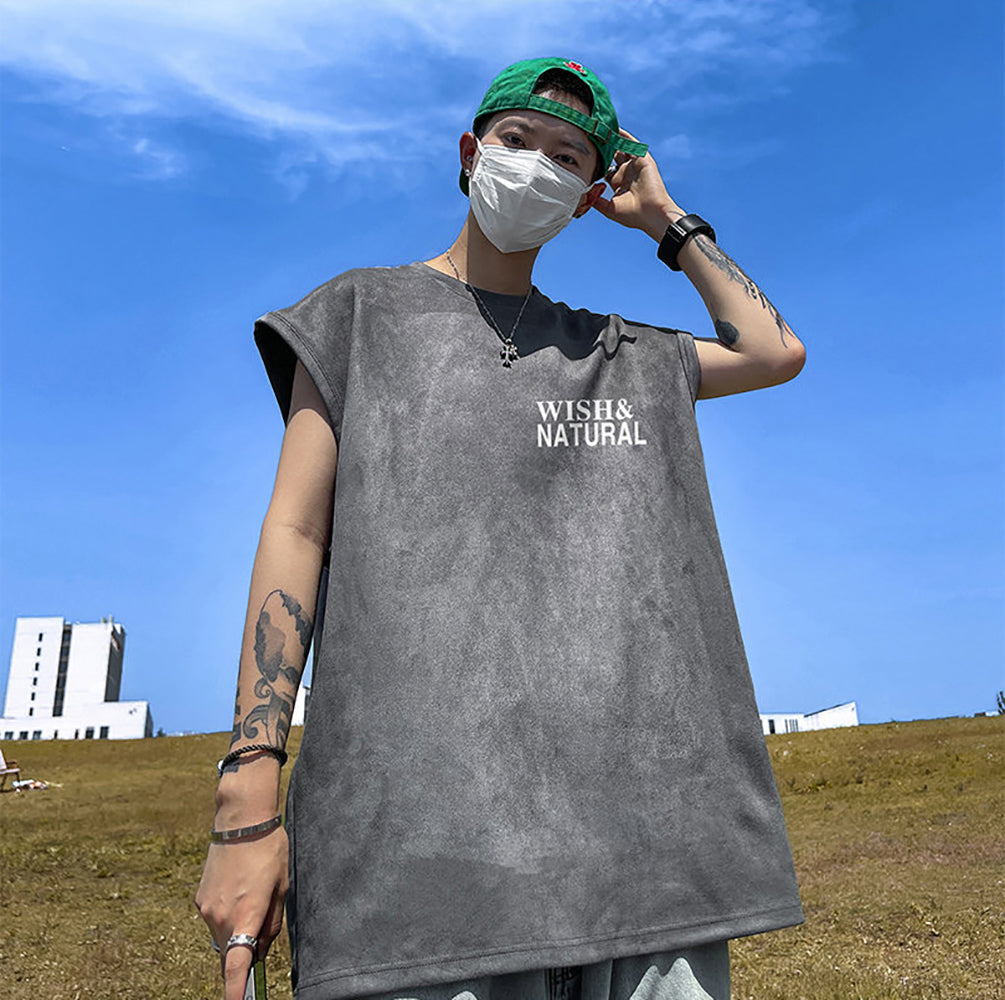 Men Typography Printed Round Neck  Oversized T-shirt