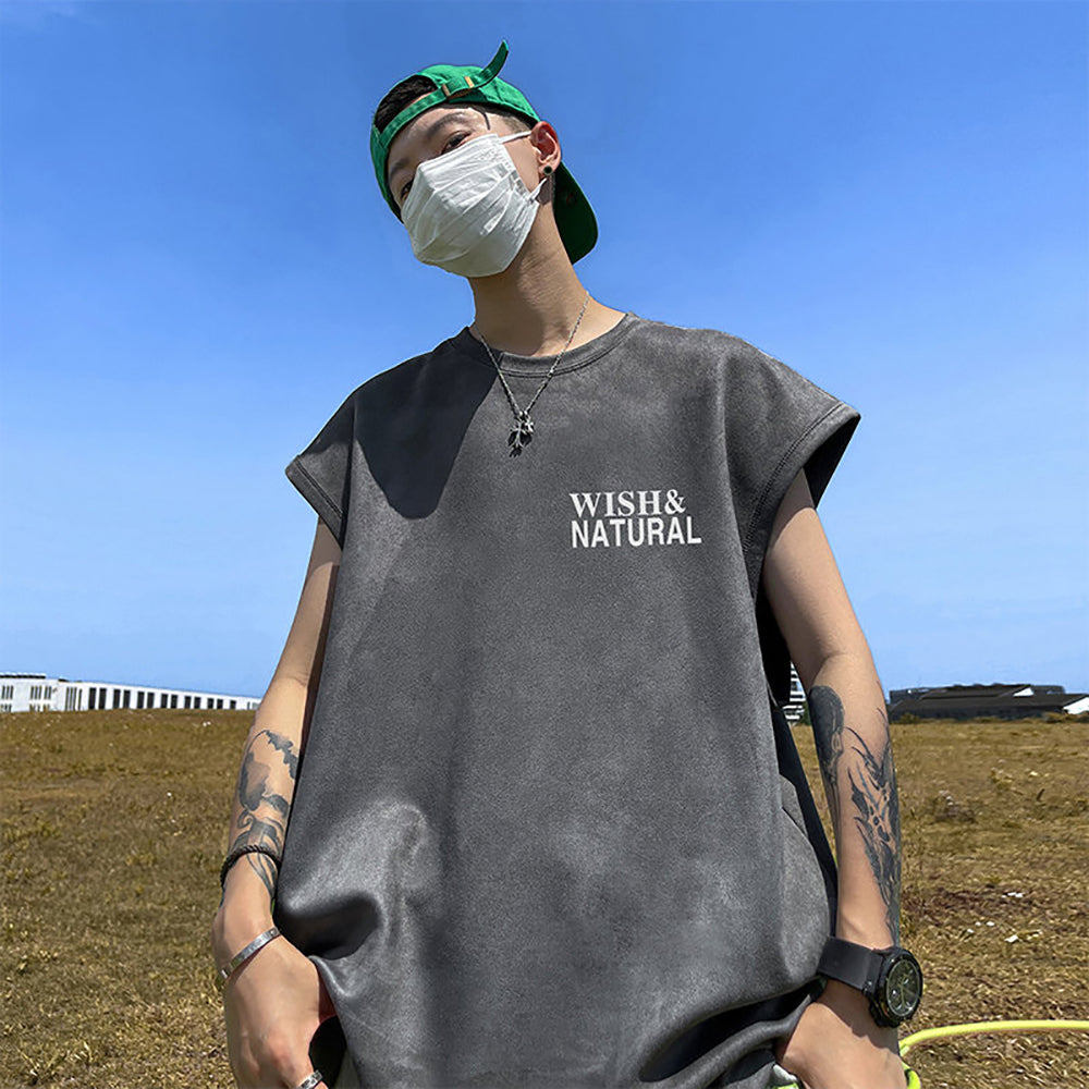 Men Typography Printed Round Neck  Oversized T-shirt
