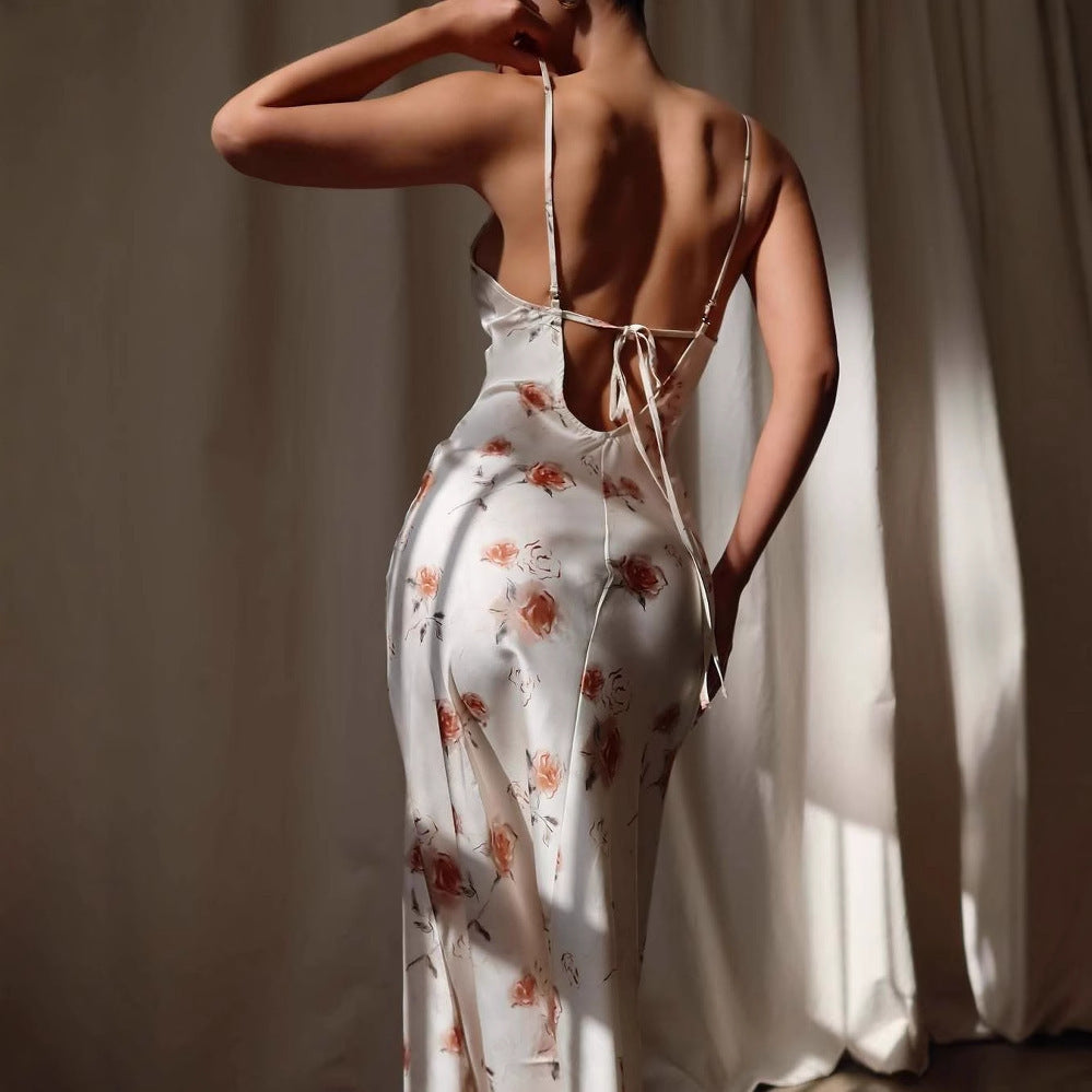 Floral Print Slits Sheath Midi Dress