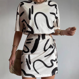 Women Print Sheath Mini Dress