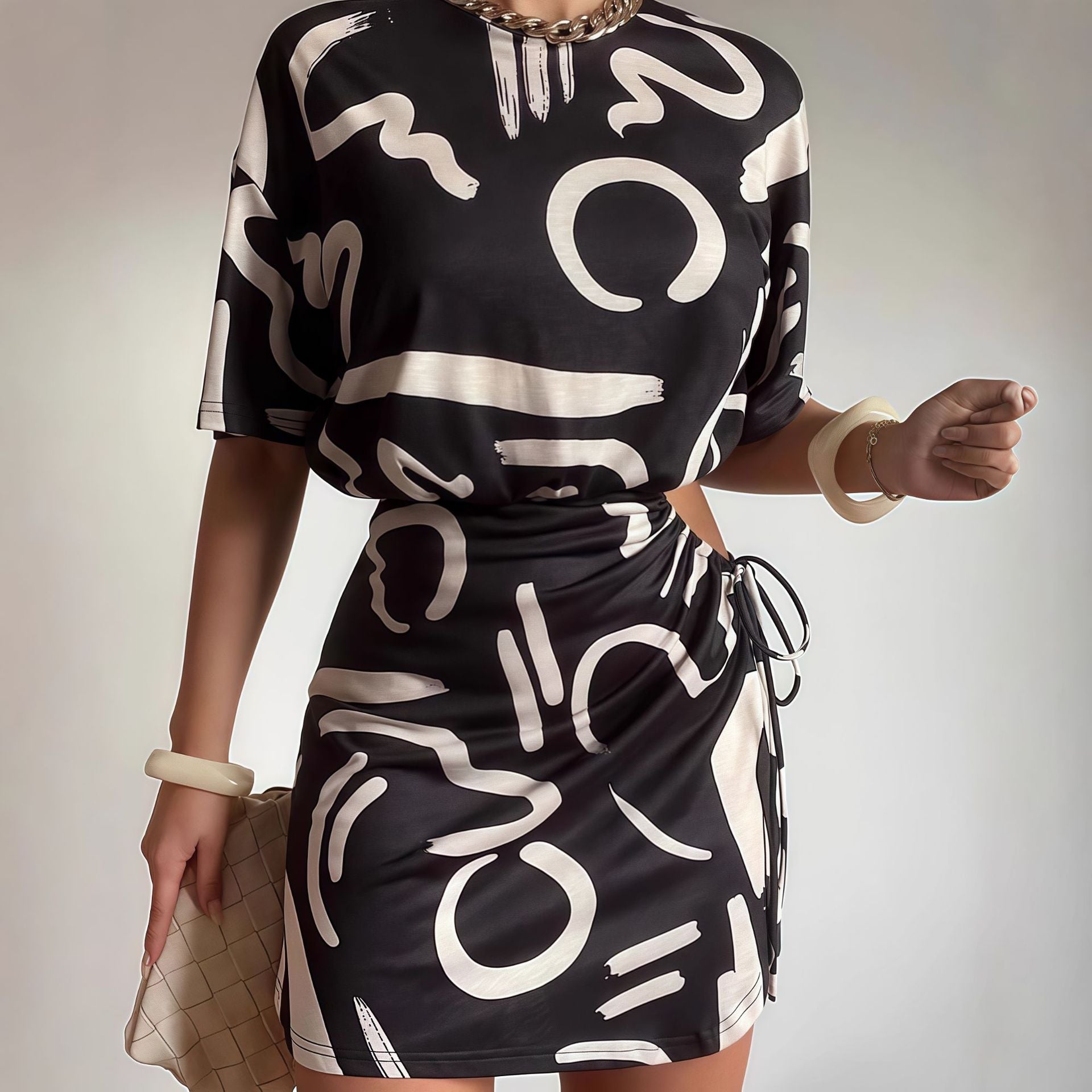 Women Printed Sheath Mini Dress