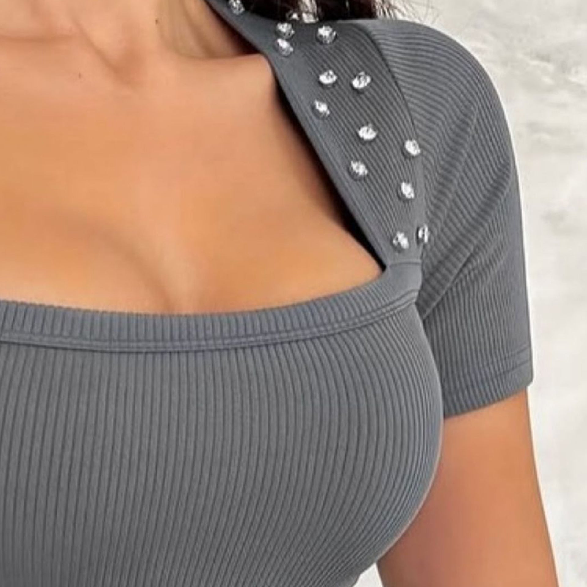 Women Ribbed Fitted Regular Top