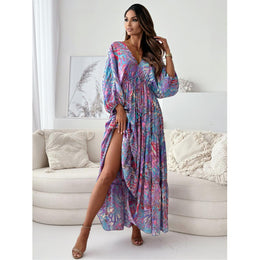 Women Abstract Printed Kaftan Maxi Dress
