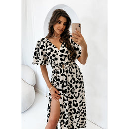 Animal Print A-Line Midi Dress